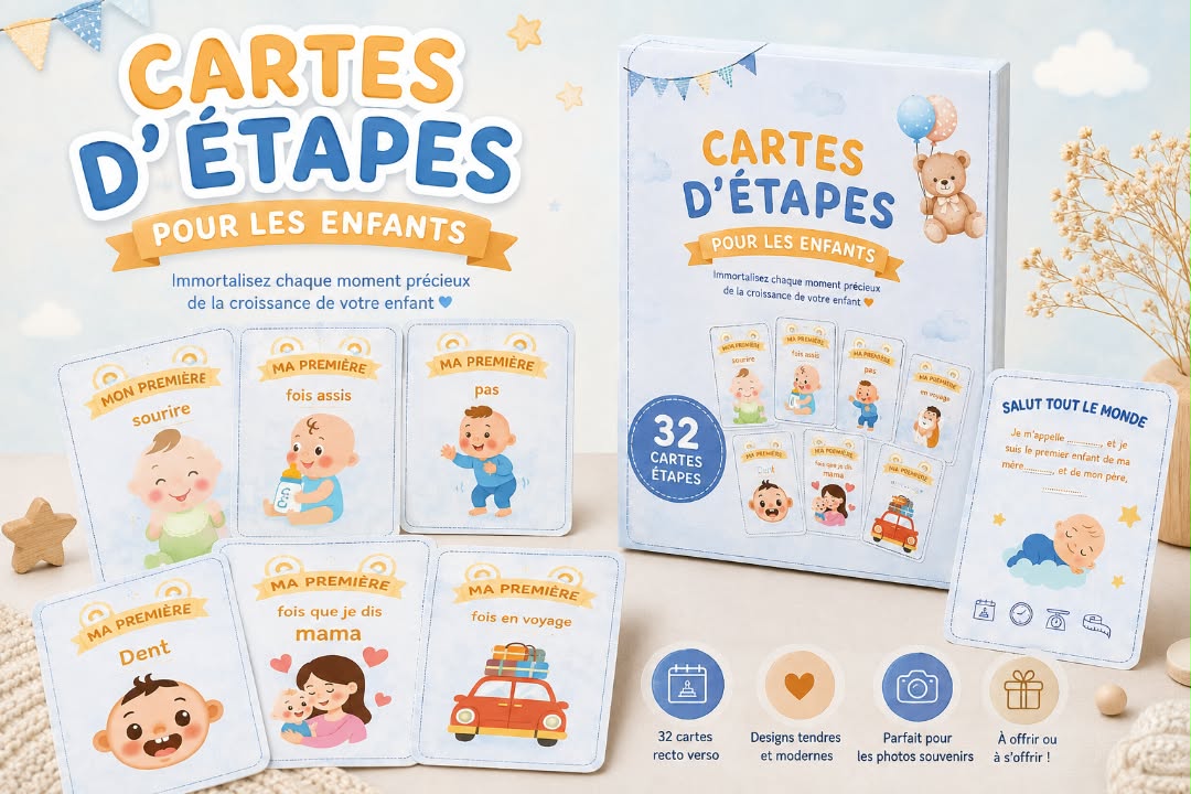 Carte Étape Bébé – Mes 32 Premières Fois (0-12 mois)