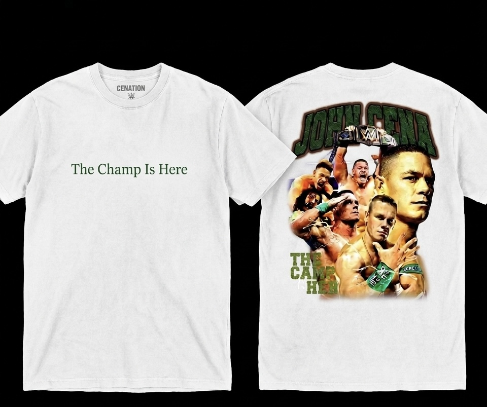 T-Shirt JHON CENA WWE Blanc/Noir Oversize - Miniature 2