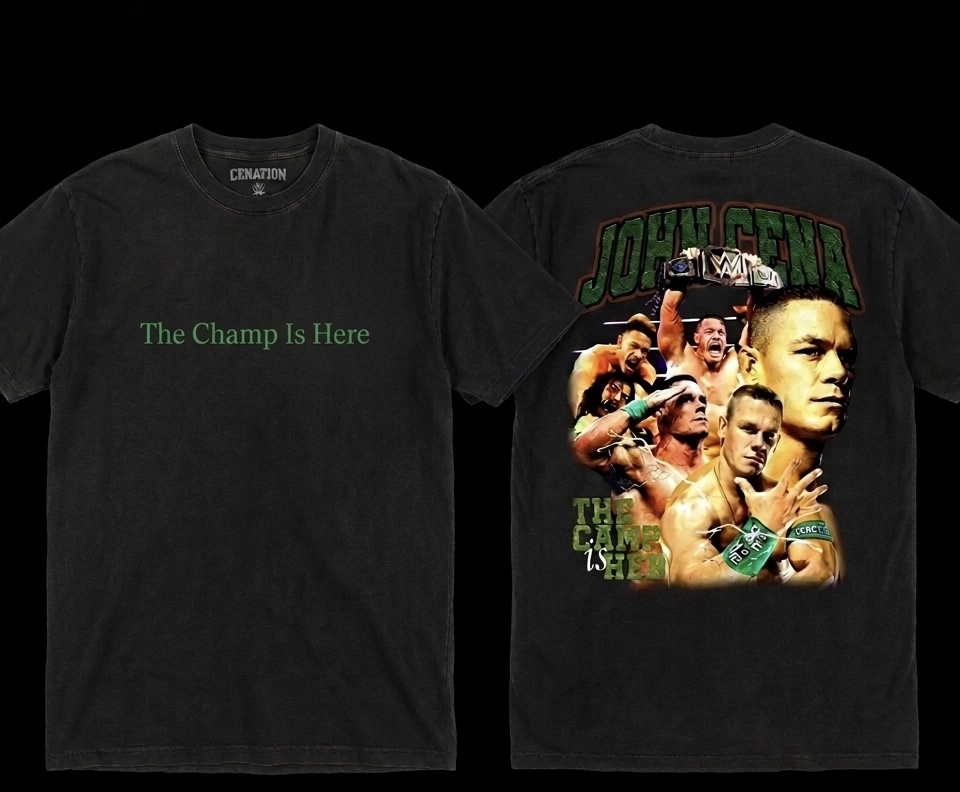 T-Shirt JHON CENA WWE Blanc/Noir Oversize