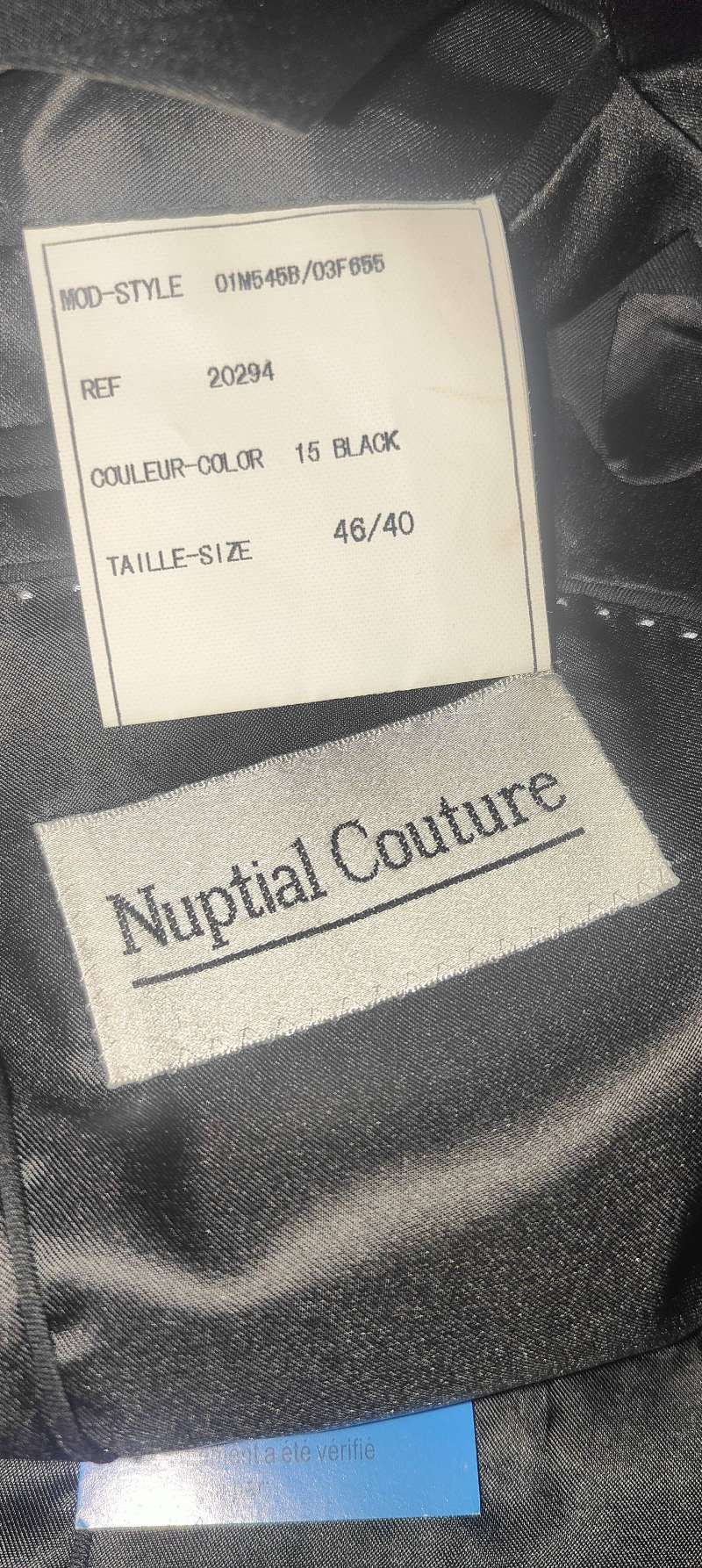 Costume noir S