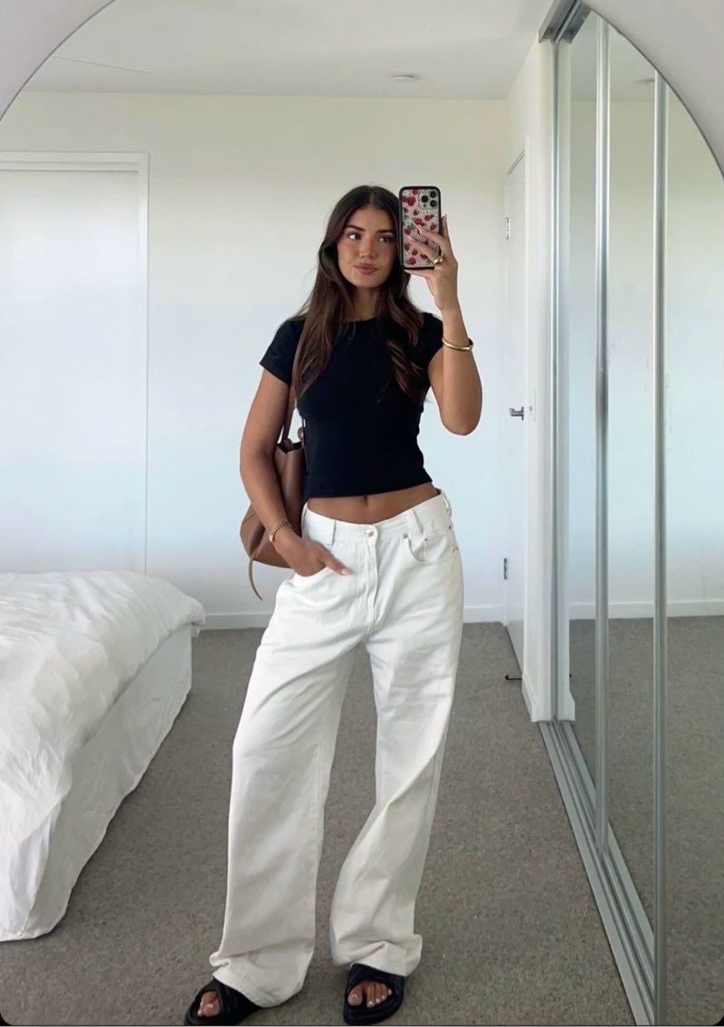 Pantalon jean blanc pull&bear original baggy large wide leg - Miniature 2