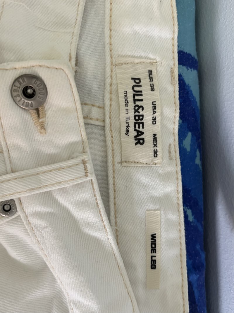Pantalon jean blanc pull&bear original baggy large wide leg - Miniature 5