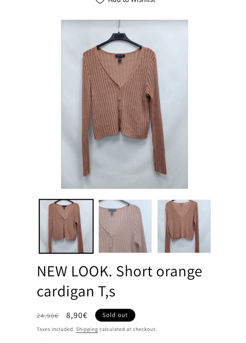 Gilet orange , taille S/36-38 - Miniature 4