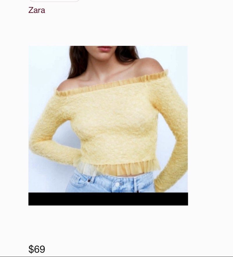 Crop top zara , taille S
