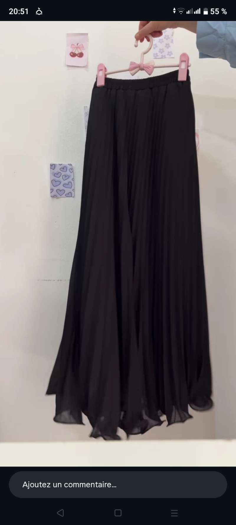 Jupe noire plissée taille standard