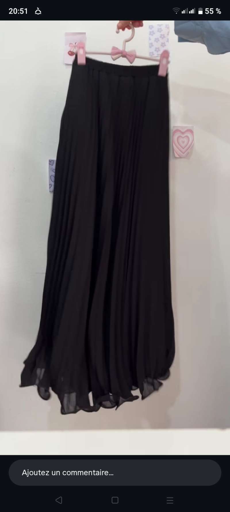 Jupe noire plissée taille standard - Miniature 5