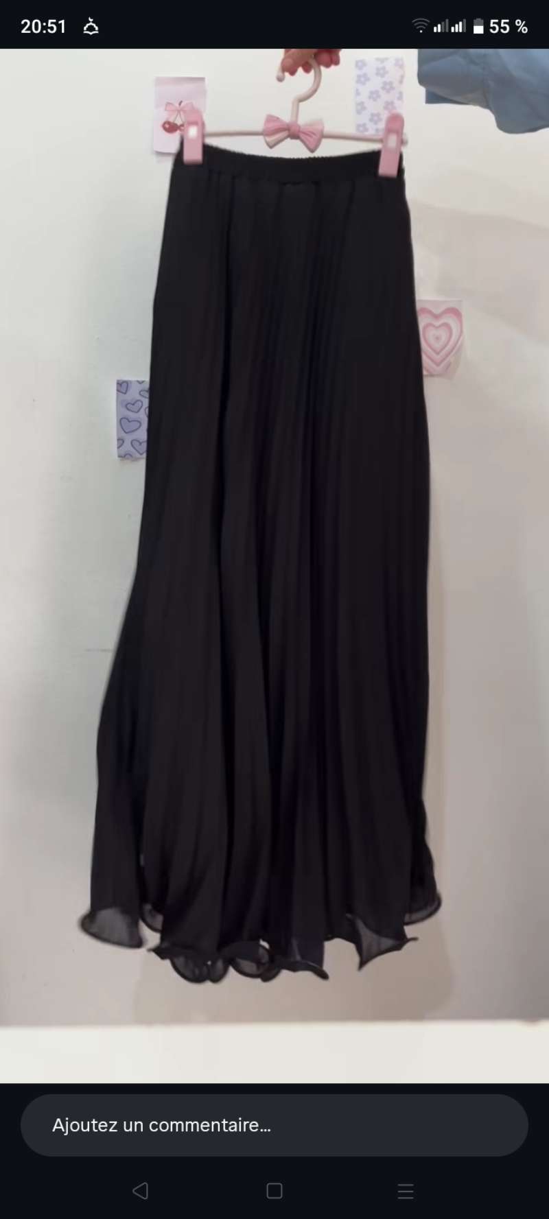 Jupe noire plissée taille standard - Miniature 4