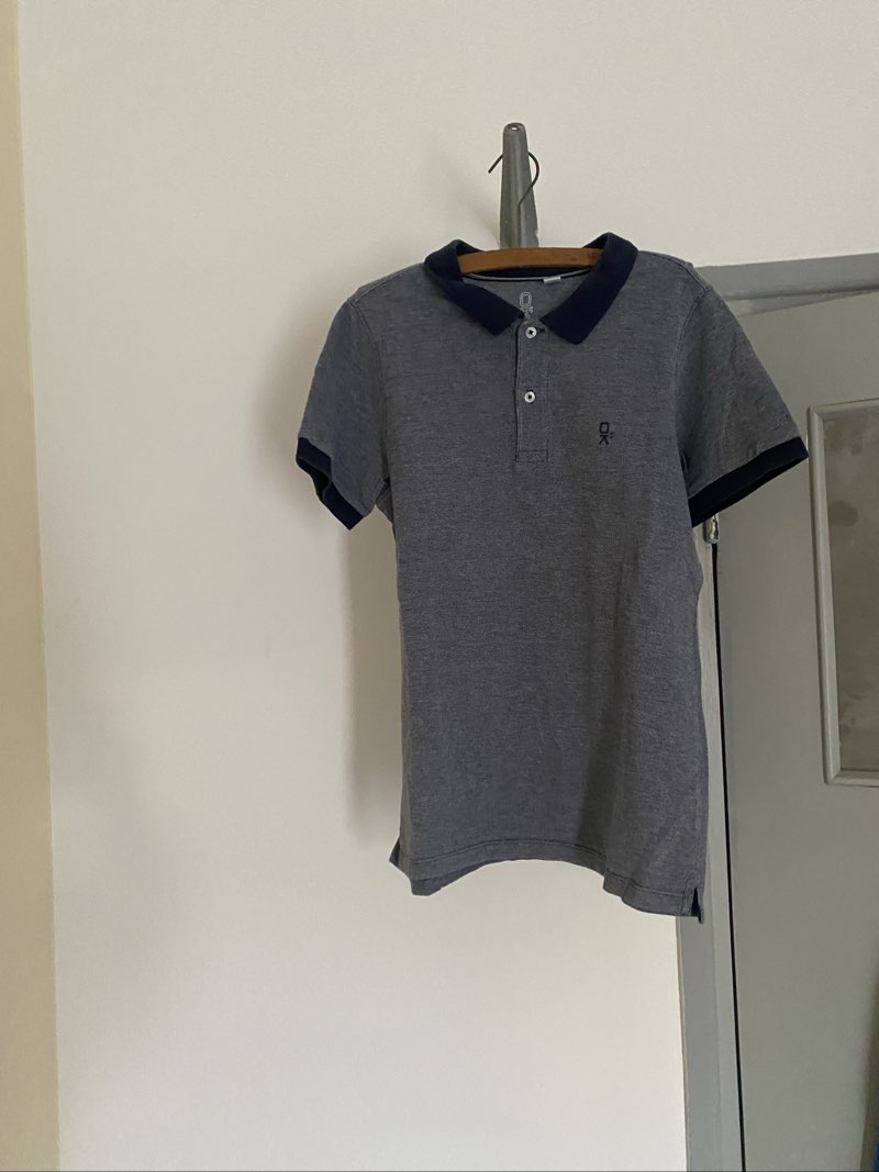 Polo garçon Okaïdi gris chiné - Taille 10 ans (140 cm) - Très bon état