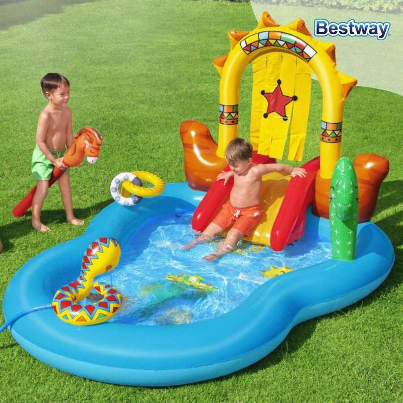 piscine gonflable sous forme espace de jeu pour les enfants bestway 53118 - Miniature 3