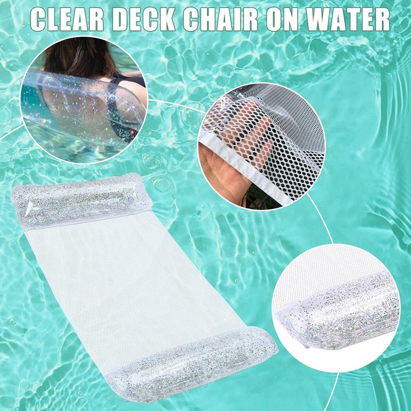 Hamac de Piscine Flottant Multifonction 4en1 Design Glitter, Confort Aquatique - - Miniature 6