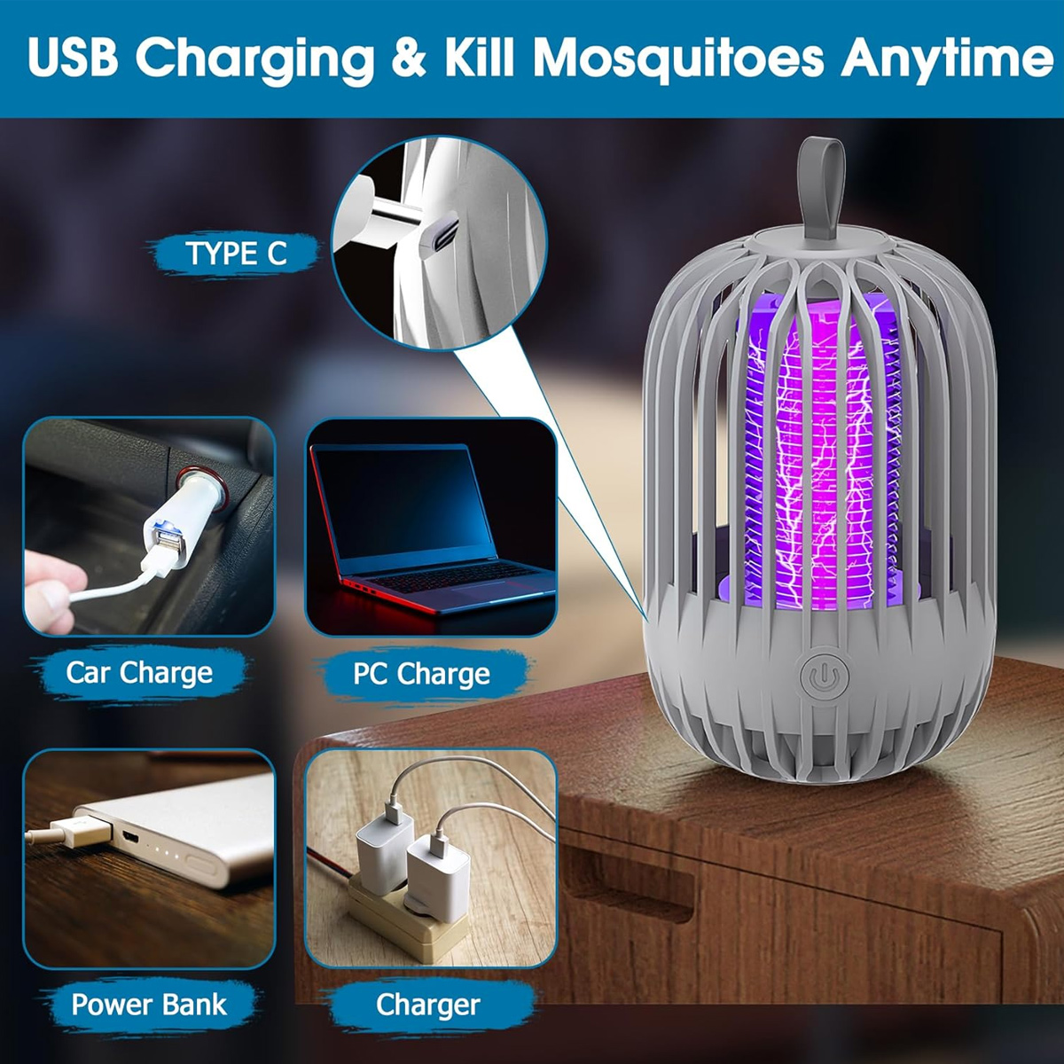 Appareille de Moustiques et Insectes Électrique Puissante et Portable Sans Produ