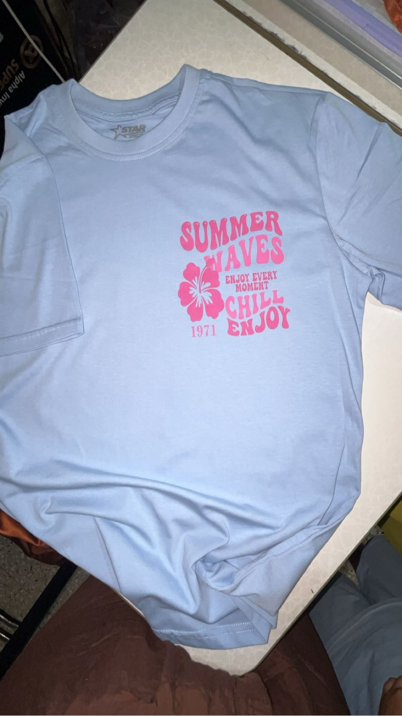 T-shirt M bleu ciel - Miniature 6