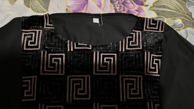 Abaya noire avec foular taille 58 - Miniature 5
