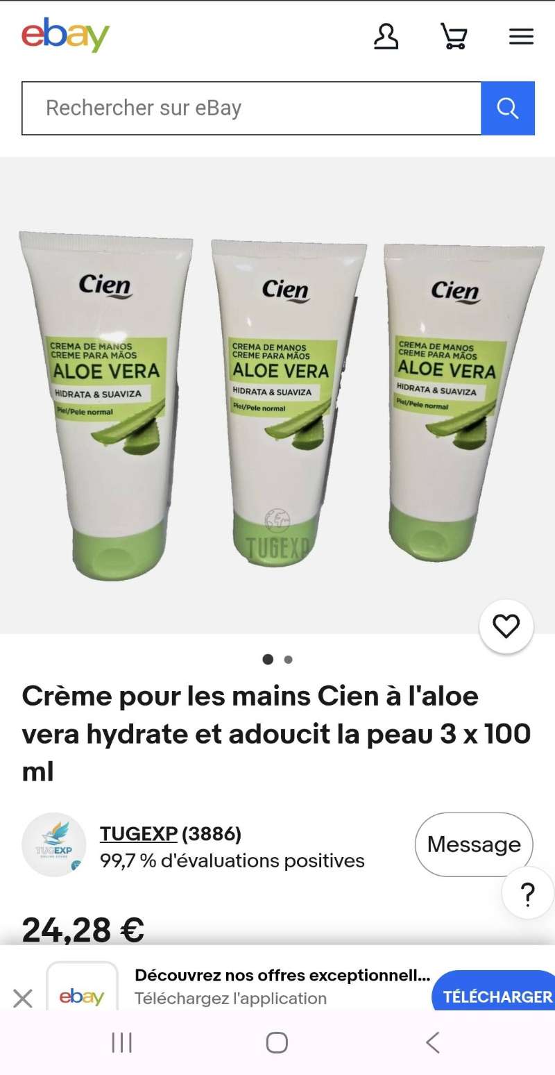 🌿 Crème mains Cien à l’Aloe Vera – 🇪🇺 ORIGINAL D’EUROPE – Neuve - Miniature 4