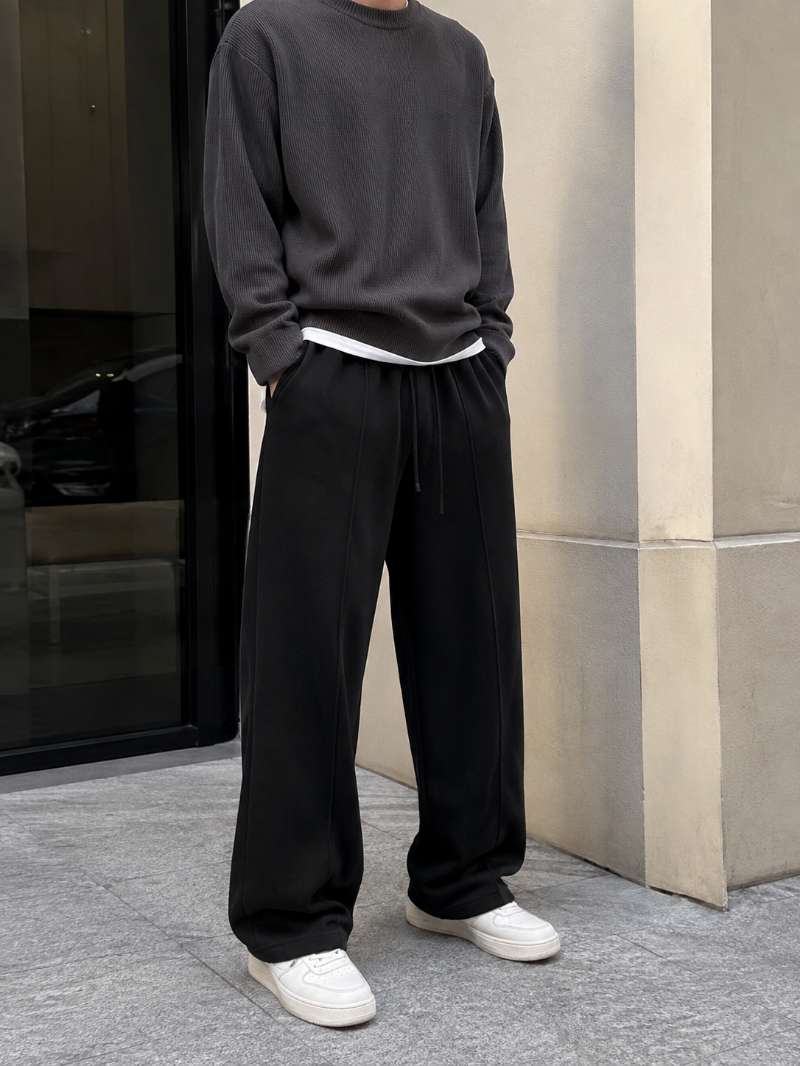 Pantalon jogging noir large – Bershka XL - Miniature 2