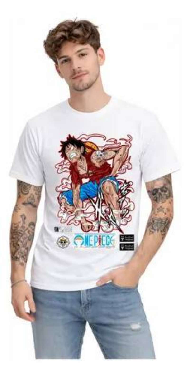 T-shirt homme One Piece blanc – Taille M
