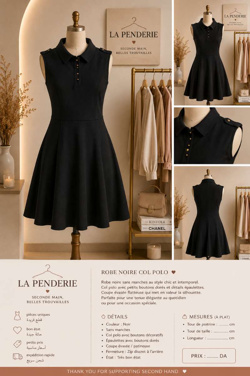 Robe noir taille standard