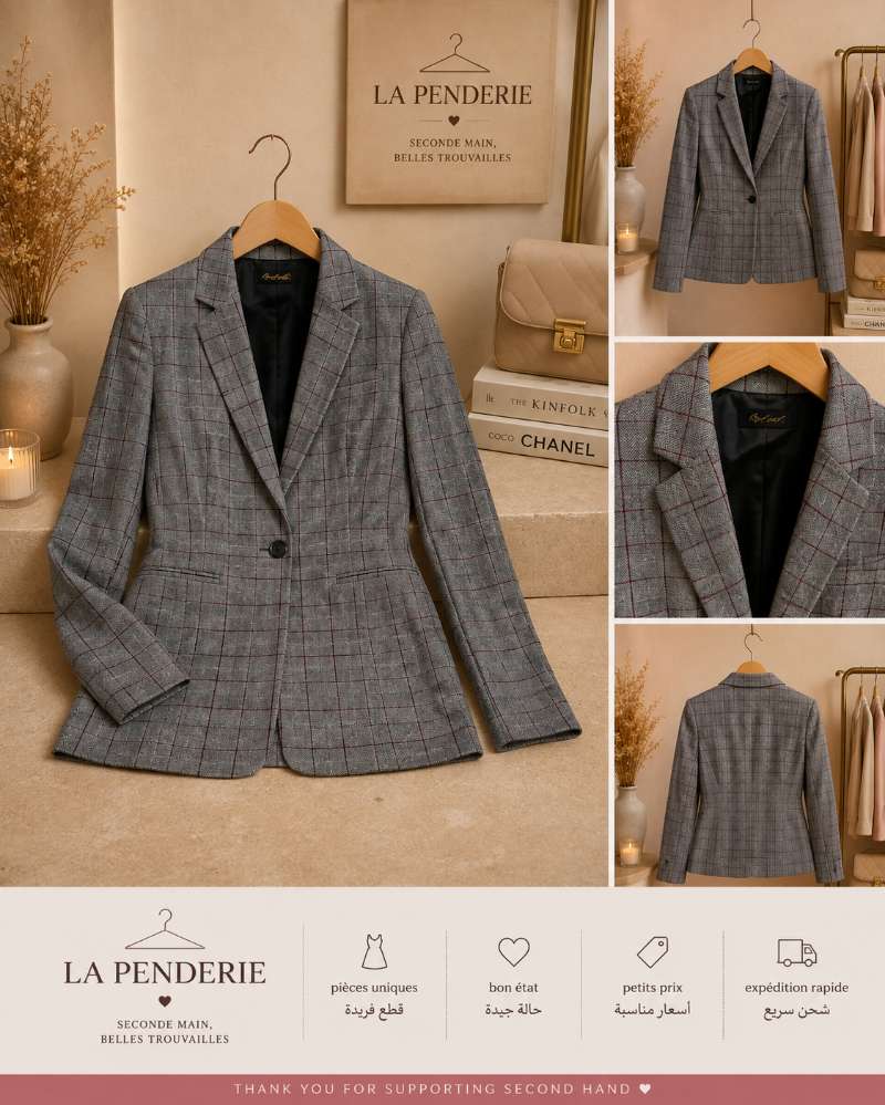 BLAZER À CARREAUX ♡
Élégant • Intemporel • Chic