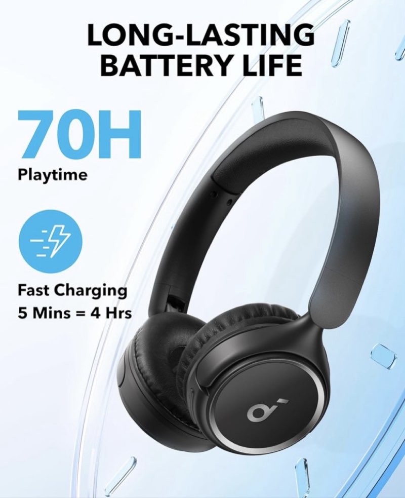 Casque Anker Sans Fil soundcore H30i Basses Puissantes Bluetooth 5.3 et Charge R