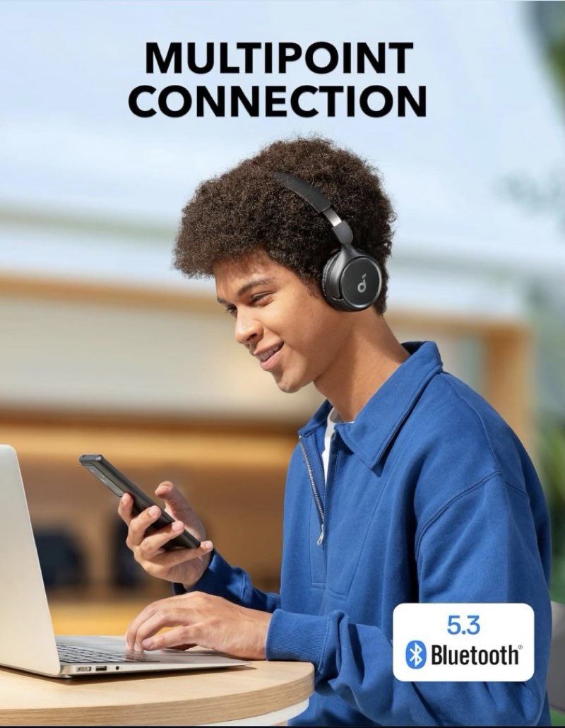 Casque Anker Sans Fil soundcore H30i Basses Puissantes Bluetooth 5.3 et Charge R - Miniature 4