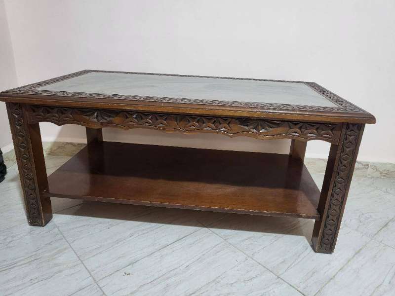 Table basse en bois sculpté – Vintage - Miniature 4