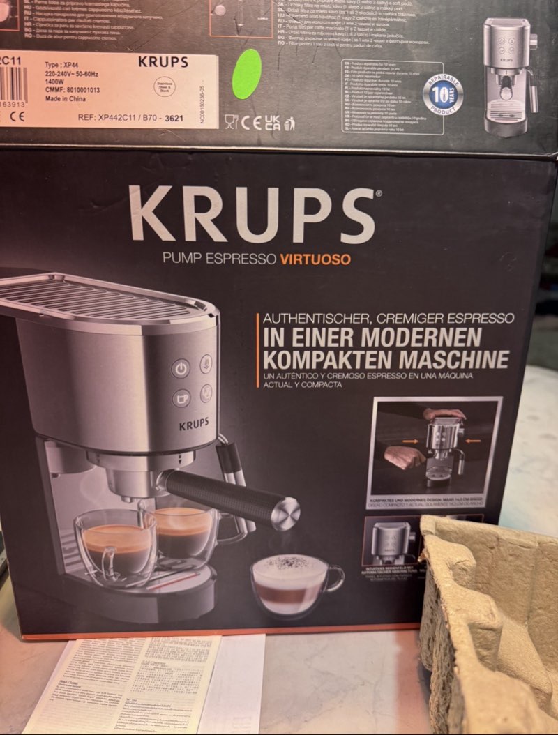 Machine à Café Espresso Krups Virtuoso (XP442) – Excellent État - Miniature 2