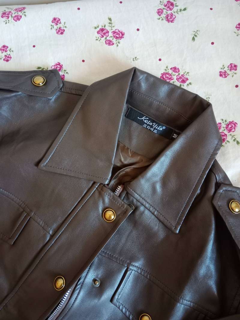 Veste te3 cuir marron - Miniature 3